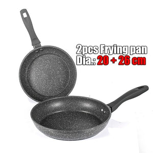 100% PFOA Free Stone-Derived NonStick Frying Pan Coating 5 Layers Bottom Soft Handle Aluminum Dishwasher Safe Cooking Pan Set