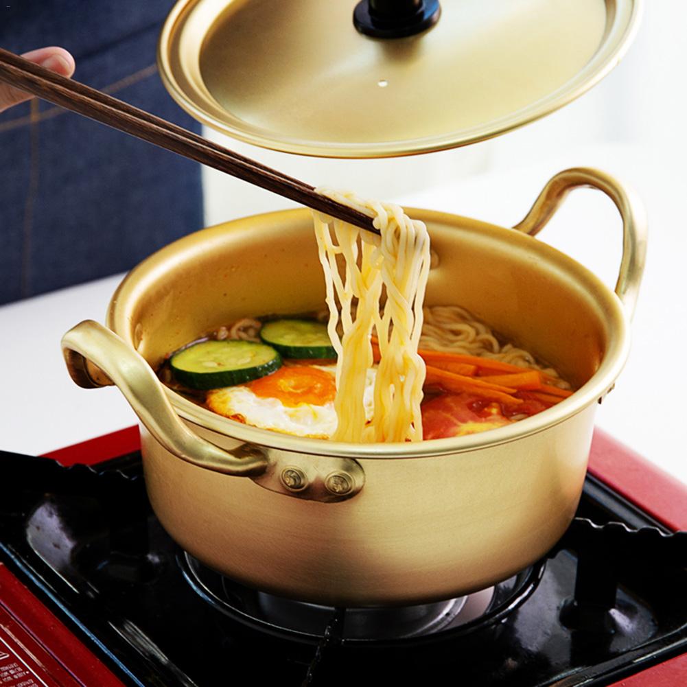 Korean Ramen Noodles Pot Yellow Aluminum Soup Pot Cooking Multi-purpose Cookware Non-stick Pan Kitchenware Cooking Pots Tool