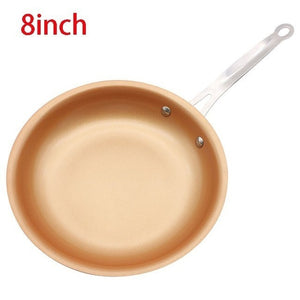 8/10/12 Inch non-stick Skillet Copper Frying Pan With Ceramic Coating Induction Cooking Frying Pan oven Dishwasher Safe Saucepan