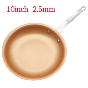 8/10/12 Inch non-stick Skillet Copper Frying Pan With Ceramic Coating Induction Cooking Frying Pan oven Dishwasher Safe Saucepan