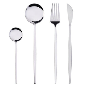 Hot Sale Dinner Set Cutlery Knives Forks Spoons Wester Kitchen Dinnerware Stainless Steel Home Party Tableware Set