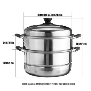 28CM/30CM Stainless Steel pot Three layer Soup Pot Nonmagnetic Cooking Multi purpose Cookware Non stick Pan induction cooker pot