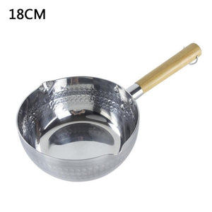 Japanese Pan Non-stick Pan Noodle Pot Kitchen Accessories Milk Pot Aluminum Wooden Handle Pot Tableware Pan Home Cooking Tools