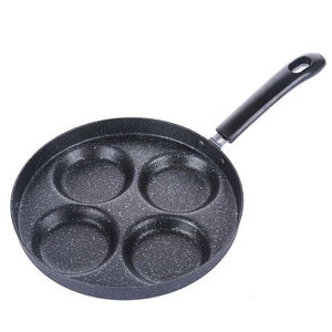 4-Holes Non-Stick Cast Iron Omelet Frying Pan Skillet Pancake